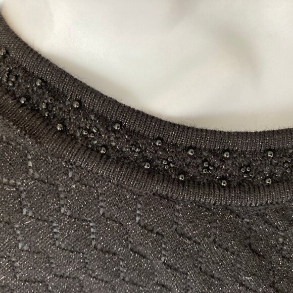 Outlander Woman Black Button Down Beaded Trim Vest New with Tags 3X - Picture 3 of 8